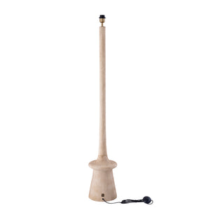 Mango Wood Floor Lamp with Natural Shade and Slim Round Design – Caelin | PTMD