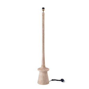 Mango Wood Floor Lamp with Natural Shade and Slim Round Design – Caelin | PTMD