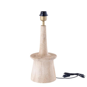 Mango wood table lamp with natural shade and sleek, round design – Caelin | PTMD