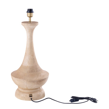 Tischlampe aus Mangoholz mit Naturton und klassischem Design in runder Form – Ahid | PTMD