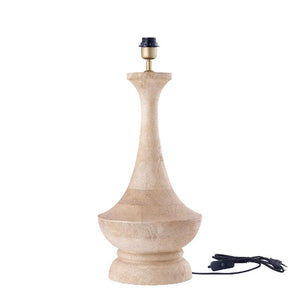Mango wood table lamp with natural shade and classic round design – Ahid | PTMD