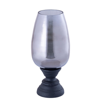 Windlicht – Modernes Design, Quadratische Form, Mangoholz Glas Material, Schwarz, XL – Qez | PTMD