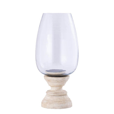 Windlicht – Modernes Design, Quadratische Form, Mangoholz Glas Material, Creme, XL – Qez | PTMD