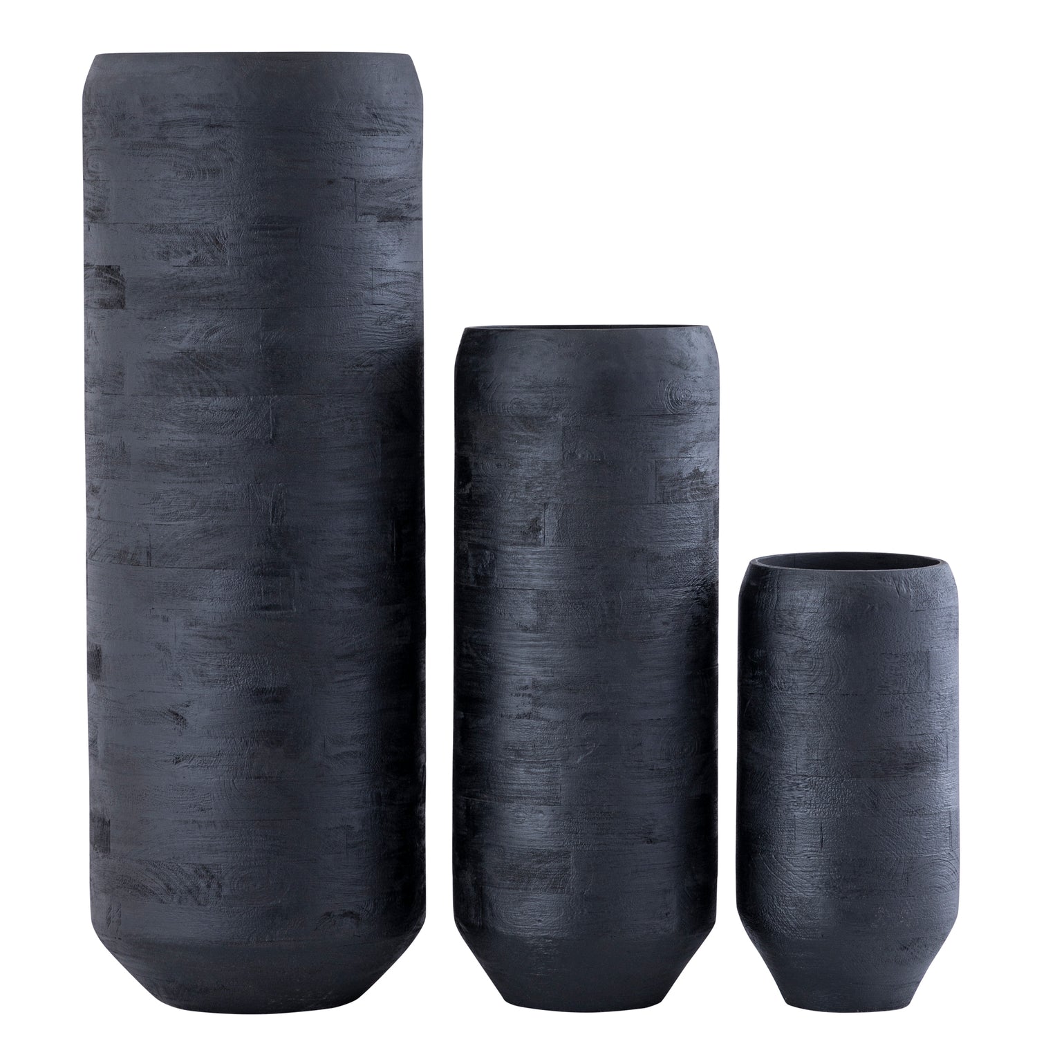 Mango Wood Planter, Handmade, with Rounded Rim, Black Finish, M – Gerd | PTMD