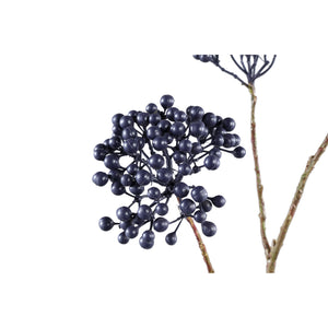 Kunstzweig – Blaue Beeren, Metallkern Struktur, Handgefertigte Verarbeitung | PTMD