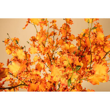 Orchideenblume - Oranges Tanzorchideen-Spray, Eisenmetall, PE-Kunststoff, Handgefertigt | PTMD