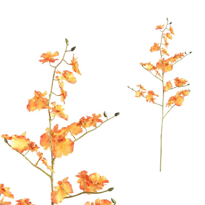Orchid Flower - Orange Dancing Orchid Spray, Iron Metal, PE Plastic, Handmade | PTMD