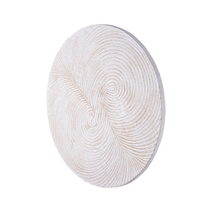 Wandpaneel – Weißes MDF Holz, Runde Form, Wirbel Schnitzdesign, S - Wiktor | PTMD