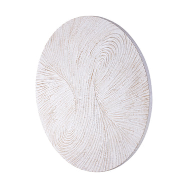 Wandpaneel – Spiralgeschnitztes Design, Runde Form, MDF Material, Weiß, M – Wiktor | PTMD