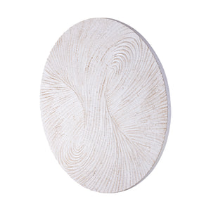 Wandpaneel – Weißes MDF Holz, Runde Form, Wirbel Schnitzdesign, M - Wiktor | PTMD