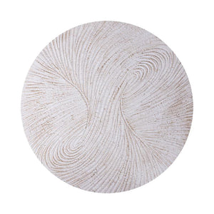 Wandpaneel – Weißes MDF Holz, Runde Form, Wirbel Schnitzdesign, M - Wiktor | PTMD