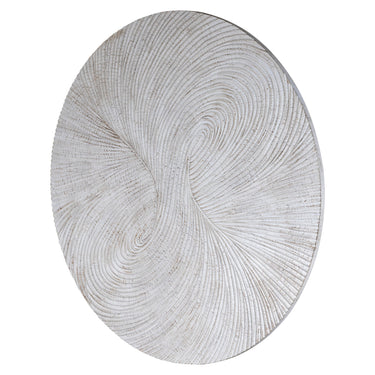 Wandpaneel – Spiralgeschnitztes Design, Runde Form, MDF Material, Weiß, L – Wiktor | PTMD