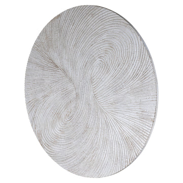 Wandpaneel – Spiralgeschnitztes Design, Runde Form, MDF Material, Weiß, L – Wiktor | PTMD