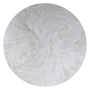 Wandpaneel – Weißes MDF Holz, Runde Form, Wirbel Schnitzdesign, L - Wiktor | PTMD