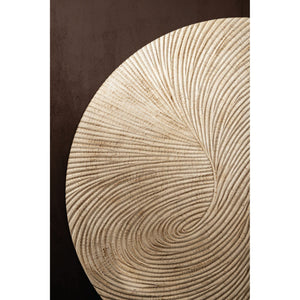 Wandpaneel – Weißes MDF Holz, Runde Form, Wirbel Schnitzdesign, S - Wiktor | PTMD
