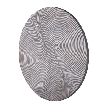 Wandpaneel – Spiralgeschnitztes Design, Runde Form, MDF Material, Braun, S – Wiktor | PTMD