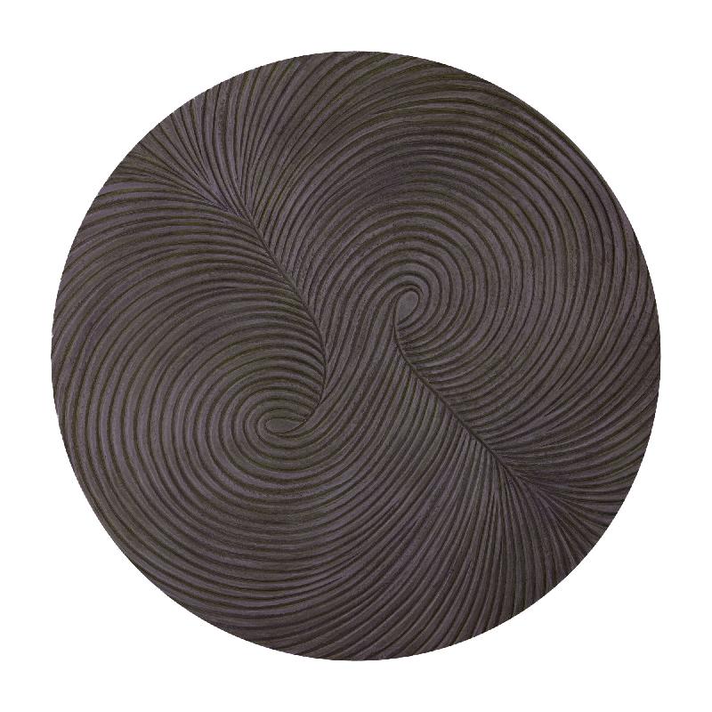 Wandpaneel – Braunes MDF Holz, Runde Form, Wirbel Schnitzdesign, S - Wiktor | PTMD