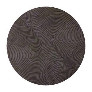 Wandpaneel – Braunes MDF Holz, Runde Form, Wirbel Schnitzdesign, S - Wiktor | PTMD