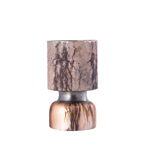 Windlicht – Glas Material, Kupfer Ton, Gravur Design, S – Belinsu | PTMD