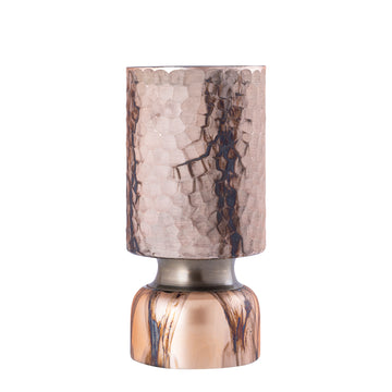 Hurricane Lamp – Glass Material, Copper Tone, Engraved Design, L – Belinsu | PTMD