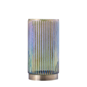 Windlicht – Geriffeltes Glas, Goldfarbener Sockel, Grünes Glas, S - Kyden | PTMD