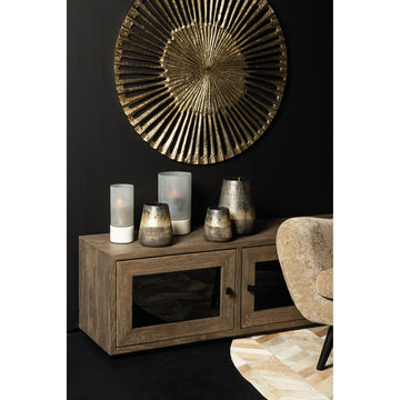 Hurricane Lamp – Frosted Glass, Marble Base, White, L – Conree | PTMD