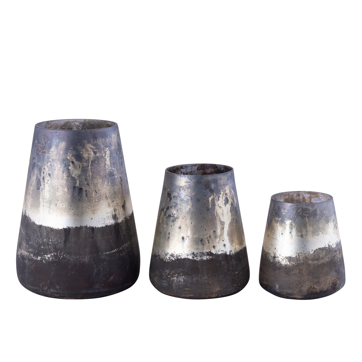 Windlicht – Rundes Design, Antik Finish, Graue Farbe, L – Travers | PTMD