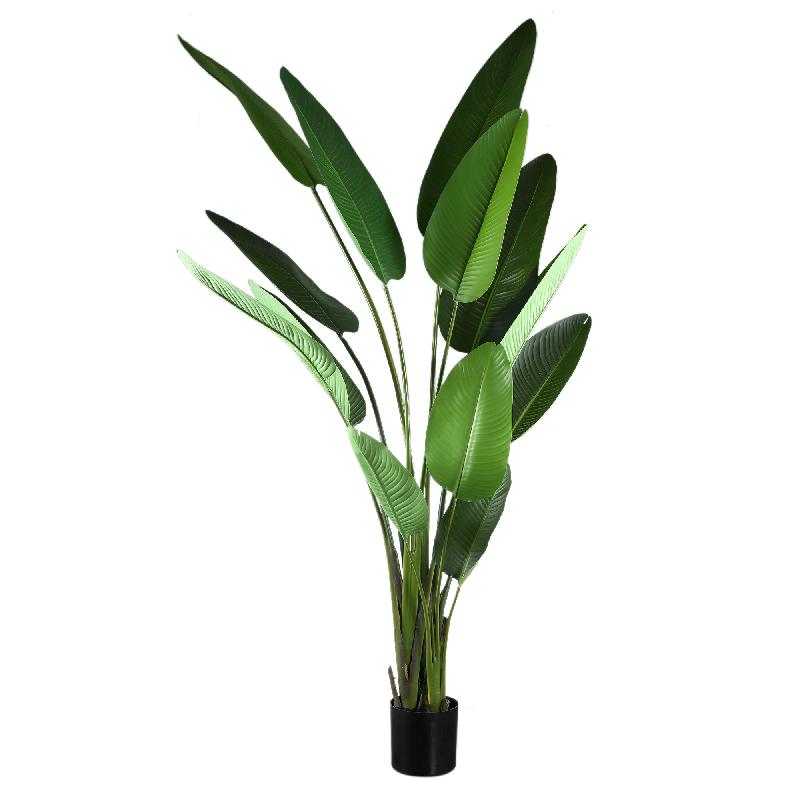 Kunstpflanze - PE Real Touch Strelitzia, Zement, Eisenmetall, PE Kunststoff, Handgefertigt, XL | PTMD