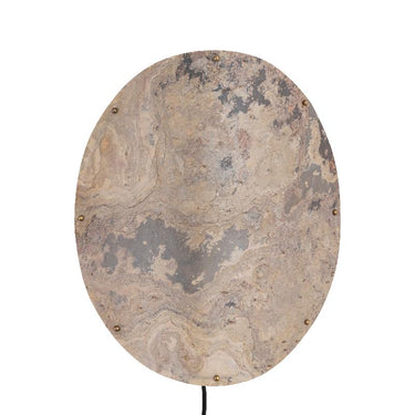 Wall lamp made of iron and stone veneer with natural tone and rectangular shape, L – Hen | PTMD