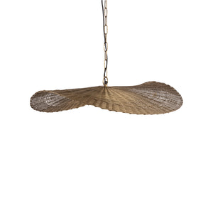 Iron metal pendant lamp, gold, wavy, round, handmade, S – Shauney | PTMD