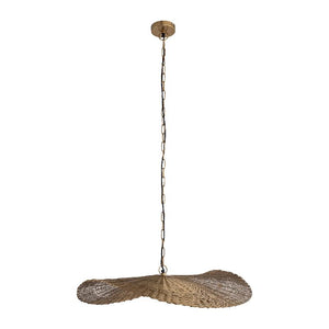 Iron metal pendant lamp, gold, wavy, round, handmade, S – Shauney | PTMD