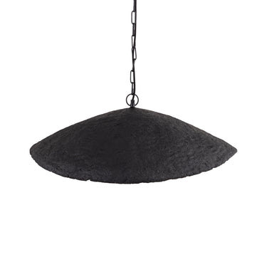 Hängelampe – Wellen Design, Offene Form, Pappmaché Material, Schwarz – Majid | PTMD
