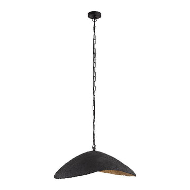 Hängelampe – Wellen Design, Offene Form, Pappmaché Material, Schwarz – Majid | PTMD