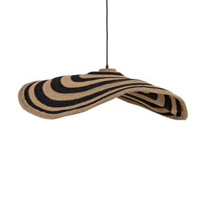 Hanging lamp made of seagrass, natural look, wavy design, semi-handmade, L - Loulou | PTMD