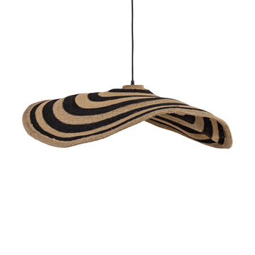 Hanging lamp made of seagrass, natural look, wavy design, semi-handmade, L - Loulou | PTMD