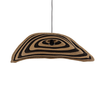 Hanging lamp made of seagrass, natural look, wavy design, semi-handmade, L - Loulou | PTMD