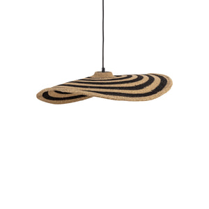 Pendelleuchte – Wellen Design, Flache Form, Seegrasmaterial, Natur, S – Loulou | PTMD