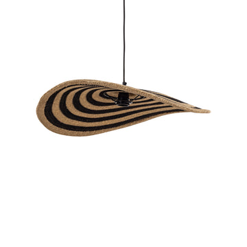 Pendant light made of seagrass, natural look, wavy design, semi-handmade, S - Loulou | PTMD