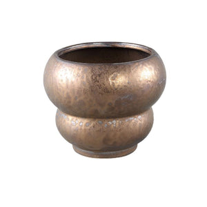 Pot – Ceramic Stoneware, Round Design, Bronze, M – Anashe | PTMD