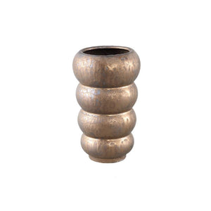 Pot – Ceramic Stoneware, Layered Design, Bronze, S, High – Anashe | PTMD