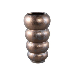 Pot – Ceramic Stoneware, Layered Design, Bronze, L, Tall – Anashe | PTMD