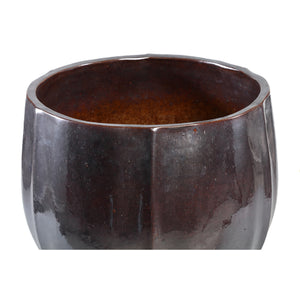 Pot – Ceramic Material, Round Shape, Silver Finish – Ayasha | PTMD