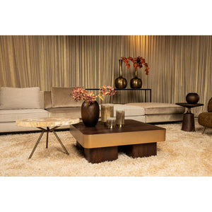 Couchtisch – Mango Holzplatte, Metall Gestell, Quadratisches Design – Warren | PTMD