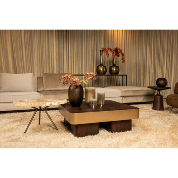 Couchtisch – Mango Holzplatte, Metall Gestell, Quadratisches Design – Warren | PTMD