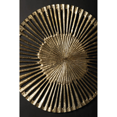 Wall Panel - Open Round Design, Cast Aluminum Metal, Golden Look, L - Marjun | PTMD