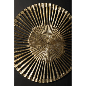 Wall Panel - Open Round Design, Cast Aluminum Metal, Golden Look, L - Marjun | PTMD