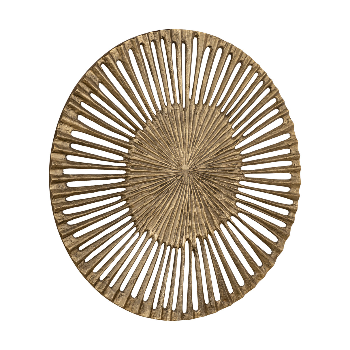 Wall Panel - Open Round Design, Cast Aluminum Metal, Golden Look, L - Marjun | PTMD