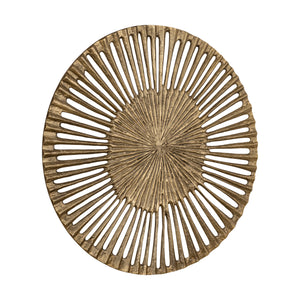 Wall Panel - Open Round Design, Cast Aluminum Metal, Golden Look, L - Marjun | PTMD