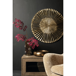 Wall Panel - Open Round Design, Cast Aluminum Metal, Golden Look, L - Marjun | PTMD