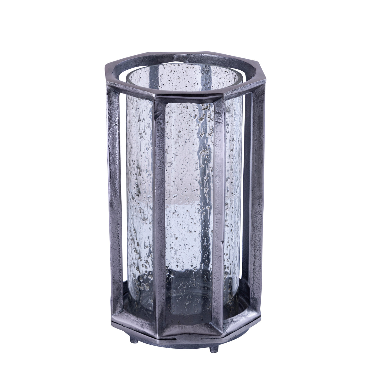 Hurricane Lamp – Cast Aluminum Design, Round Rod Pattern, Black Shade, L – Connhal | PTMD